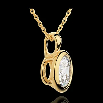 Collier Poupée Solitaire or jaune 18 carats