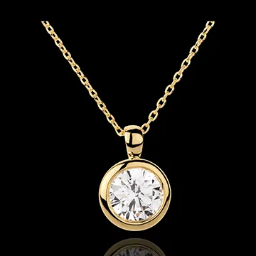 Yellow Gold Doll Solitaire Necklace