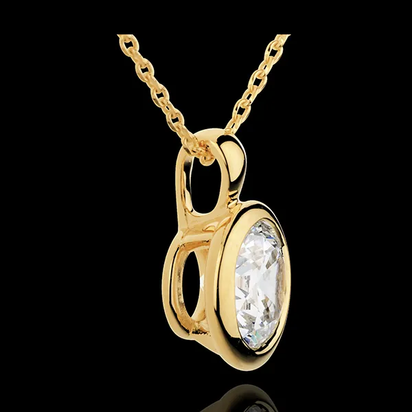 Yellow Gold Doll Solitaire Necklace