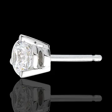 Oorbellen 18 karaat witgoud - 3 Diamanten