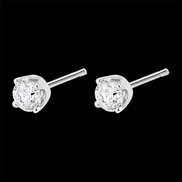 Orecchini diamanti di laboratorio- punto luce - Oro bianco - 18 carati - 2 Diamanti
