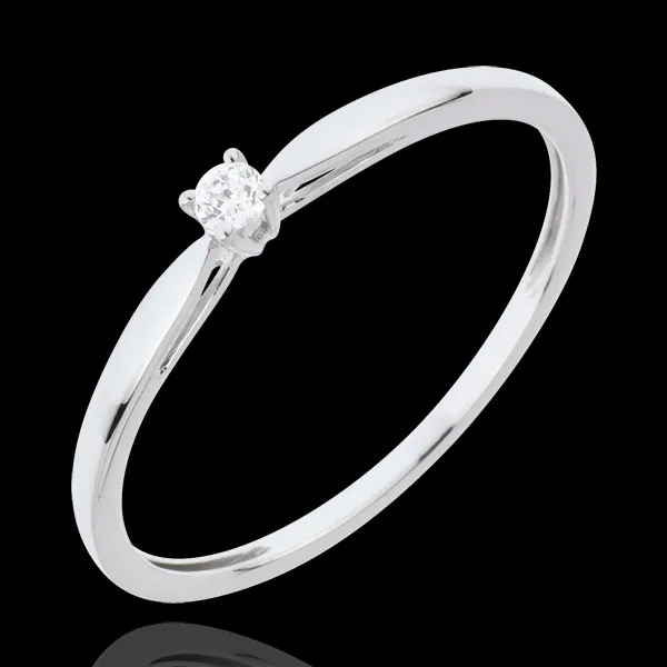 Bague Solitaire Roseau - 0.04 carat - or blanc 18 carats