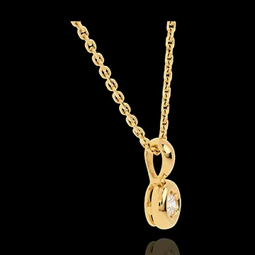 Ciondolo Punto luce - Calice - Oro giallo - 18 carati - Diamante - 0.18 carati