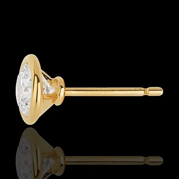 Yellow Gold Doll Solitaire Stud Earrings