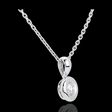 Pendentif Calice diamant belière (TGM) - 0.28 carat - or blanc 18 carats