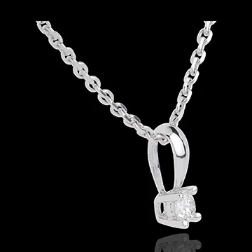 Ciondolo Punto luce - Oro bianco - 18 carati - Diamante - 0.16 carati