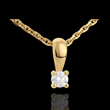 Hanger 18 karaat geelgoud met Diamant ram - 0.16 karaat