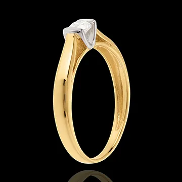 Solitario Caldera - Oro giallo e Oro bianco - 18 carati - Diamante - 1.19 carati