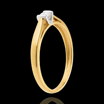 Solitario Caldera - Oro giallo e Oro bianco - 18 carati - Diamante