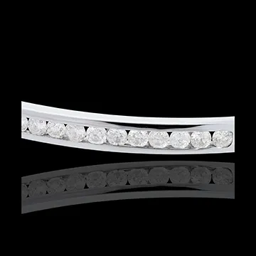 Bracelet Jonc barrette - or blanc 18 carats - 0.75 carats - 25 diamants