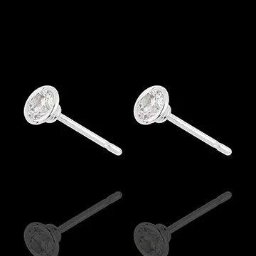 Boucles d'oreilles Poupée Solitaire or blanc 18 carats