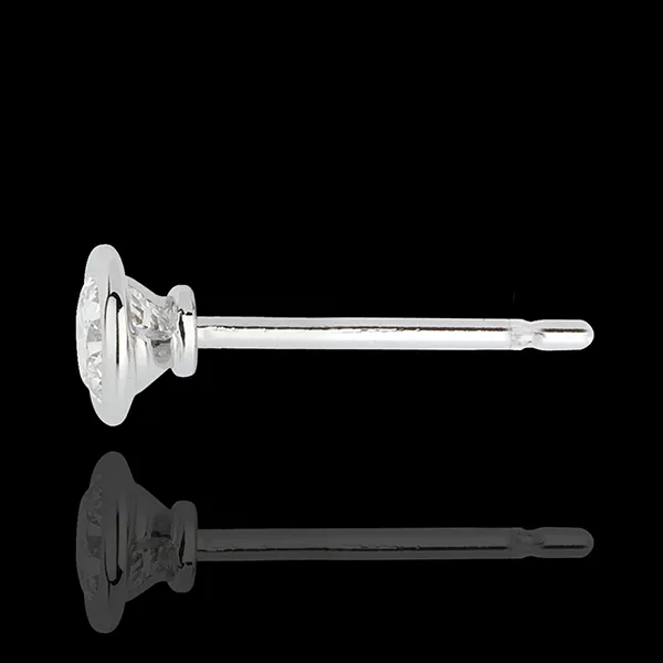 Boucles d'oreilles Poupée Solitaire or blanc 18 carats