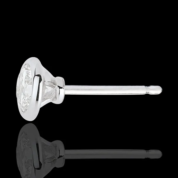 Boucles d'oreilles Poupée Solitaire or blanc 18 carats