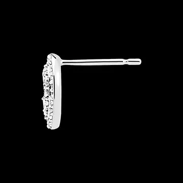 Oorstekers Origine - Ovale Schittering - 9 karaat witgoud en diamanten