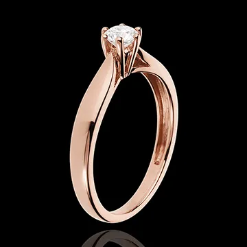 Bague Solitaire Roseau 6 griffes - or rose 18 carats - 0.3 carat