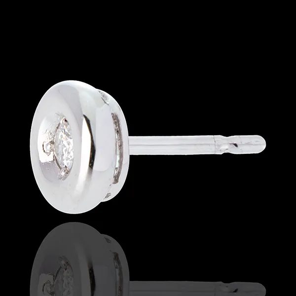 Boucles d'oreilles Calice diamants - puce or blanc 18 carats