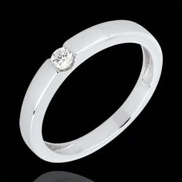 Bague solitaire Symphonie - or blanc 18 carats