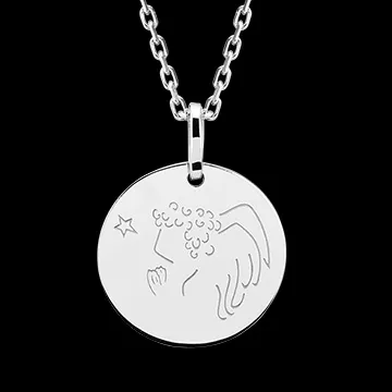 Médaille Angelot - or blanc 9 carats