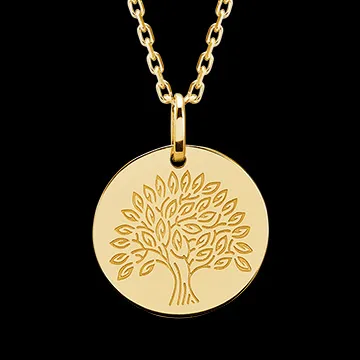 Médaille Arbre de vie - or jaune 9 carats