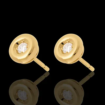 Boucles d'oreilles calice diamant - puce or jaune 18 carats