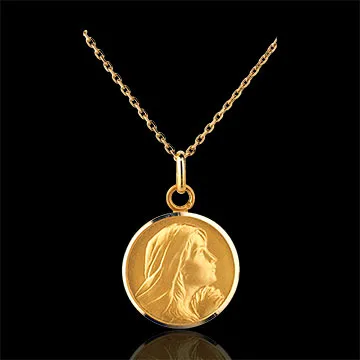 Medaille Maagd 16 mm - 18 karaat geelgoud