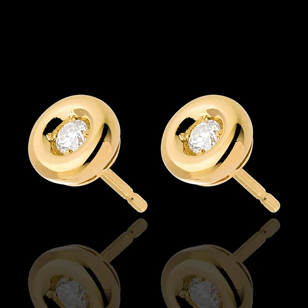 Orecchini Punto luce diamante - Calice - Oro giallo - 18 carati - Diamanti - 0.17 carati