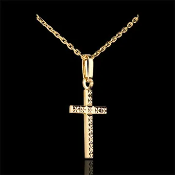 Croix facettée - or jaune 18 carats