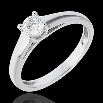 L'essentiel d'un solitaire blanc - 0.34 carats - or blanc 18 carats