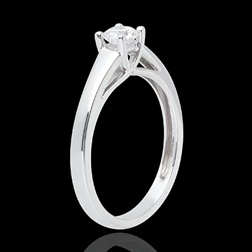 L'essentiel d'un solitaire blanc - 0.34 carats - or blanc 18 carats