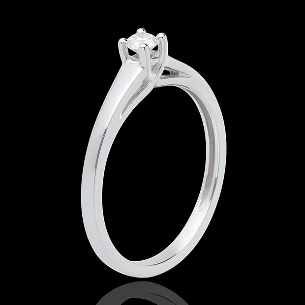 L'essentiel d'un solitaire or blanc 18 carats - 0.13 carat