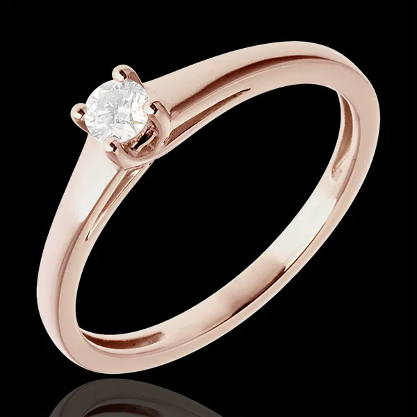 L'essentiel d'un solitaire or rose 18 carats - 0.125 carat