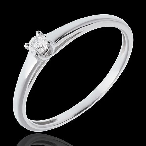 L'essentiel d'un solitaire or blanc 18 carats - 0.08 carat