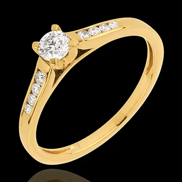 Yellow Gold Altesse Side Stone Ring