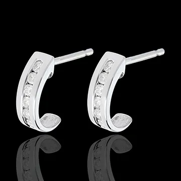 Half-moon earrings paved white gold - 0.22 carat - 12 diamonds