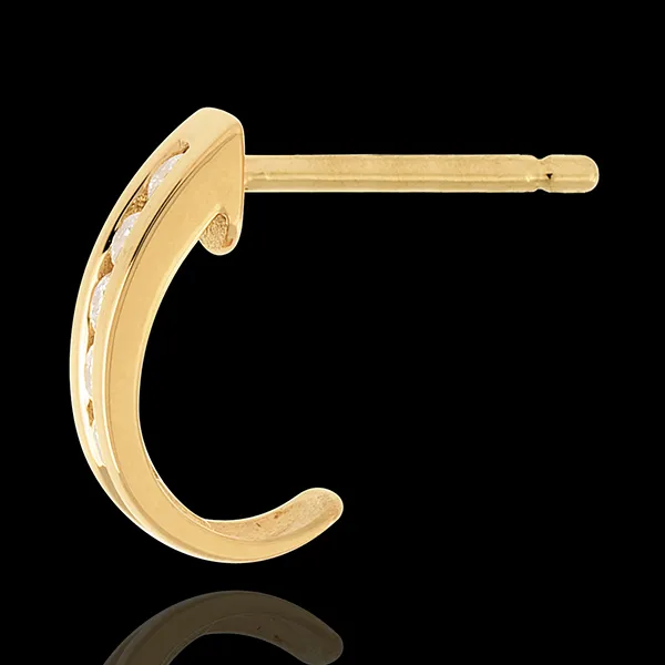 Half-moon earrings paved yellow gold - 0.22 carat - 12 diamonds