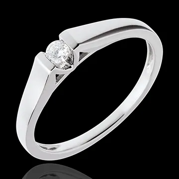 Modern Classic Solitaire Ring in White Gold - 0.08 carat