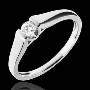 Solitaire Ark - 18 karaat witgoud - Diamant 0.14 karaat