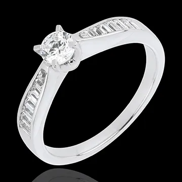 Solitaire Pure or blanc 18 carats