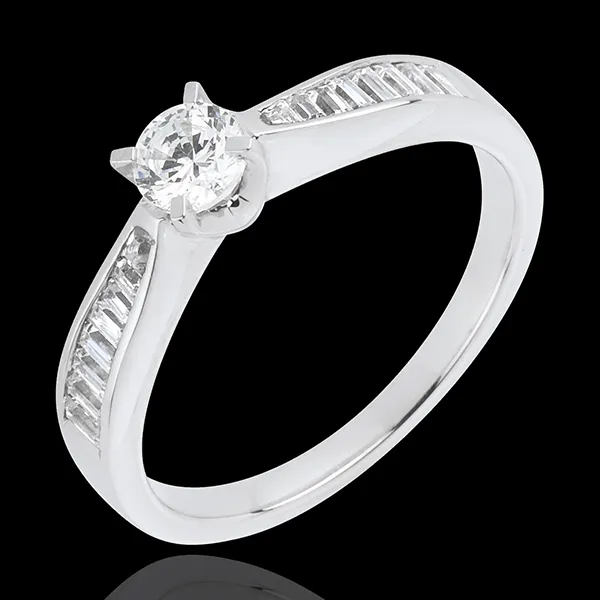 White Gold Pure Side Stone Ring