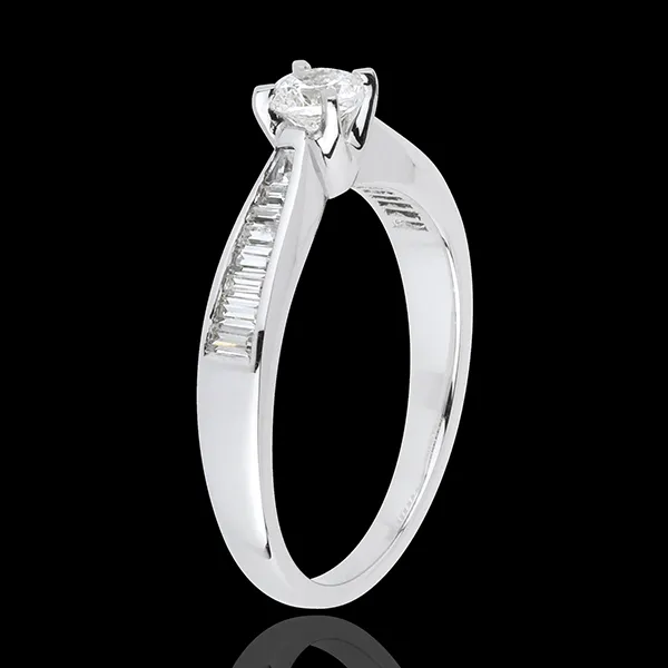 White Gold Pure Side Stone Ring