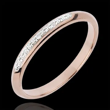 Fede - Piccolo pavé - Oro rosa - 18 carati - 3 Diamanti