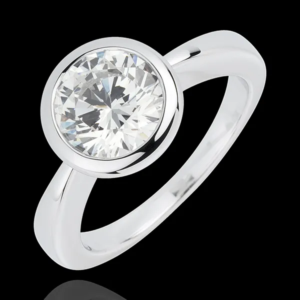 Solitaire Poupée or blanc 18 carats
