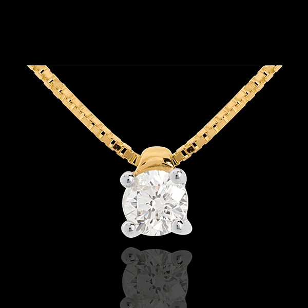 Solitaire necklace yellow gold - 0.26 carat