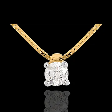 Solitaire necklace yellow gold - 0.26 carat