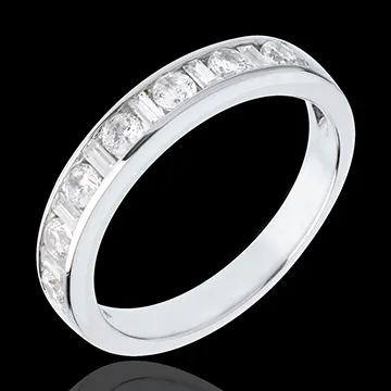 Half eternity ring white gold semi paved-channel setting - 0.57 carat - 13 diamonds