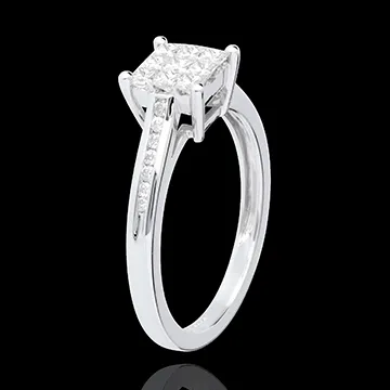 Checkerboard Ring white gold paved - 0.48 carat