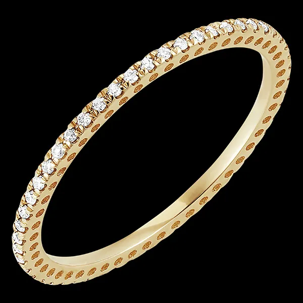 Sparkle wedding ring - 18 carat yellow gold and diamonds