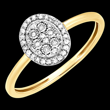 Origin Ring - Oval Brilliance - 18 carat white and yellow gold and diamonds