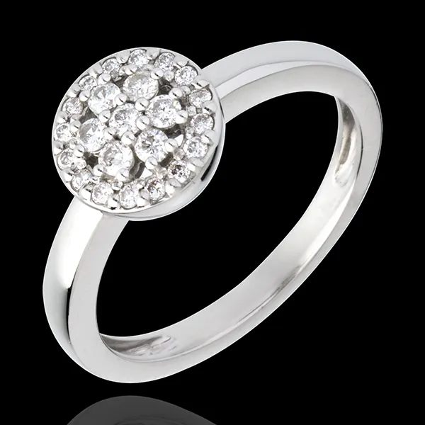 Rosette white gold paved ring - 0.26 carat