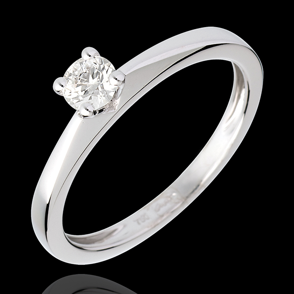 Poesia Solitaire Ring - White gold - 0.26 carat